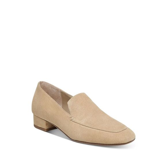 VINCE. Shoes - VINCE. Womens Beige Fauna Square Toe Block Heel Slip On Leather Loafers 6 M